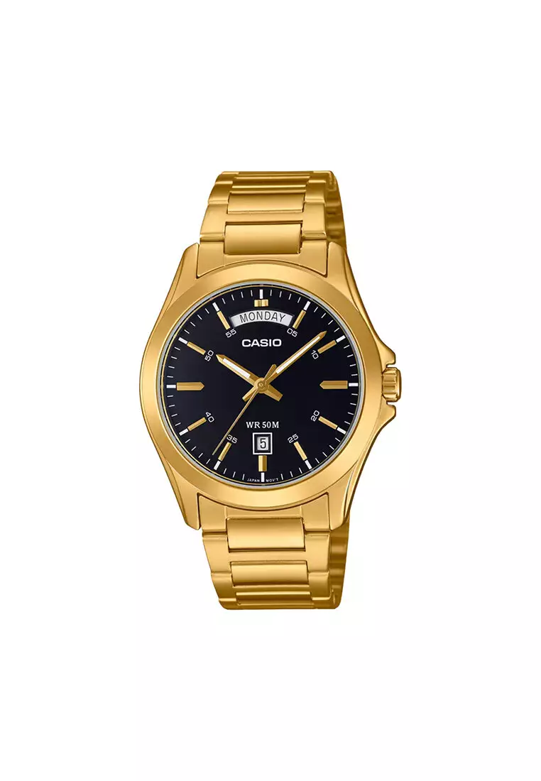 MTP-1370G-1A Men Analog Watch with Gold Stainless Steel Band
