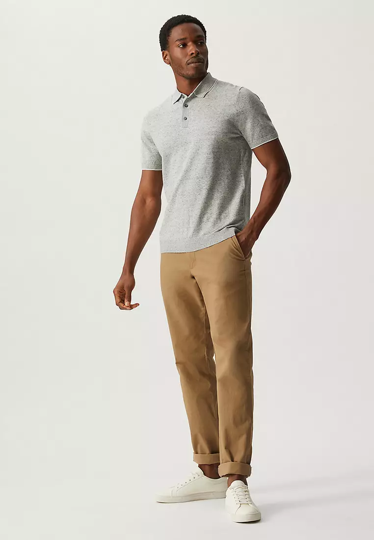 Cotton Rich Short Sleeve Knitted Polo Shirt