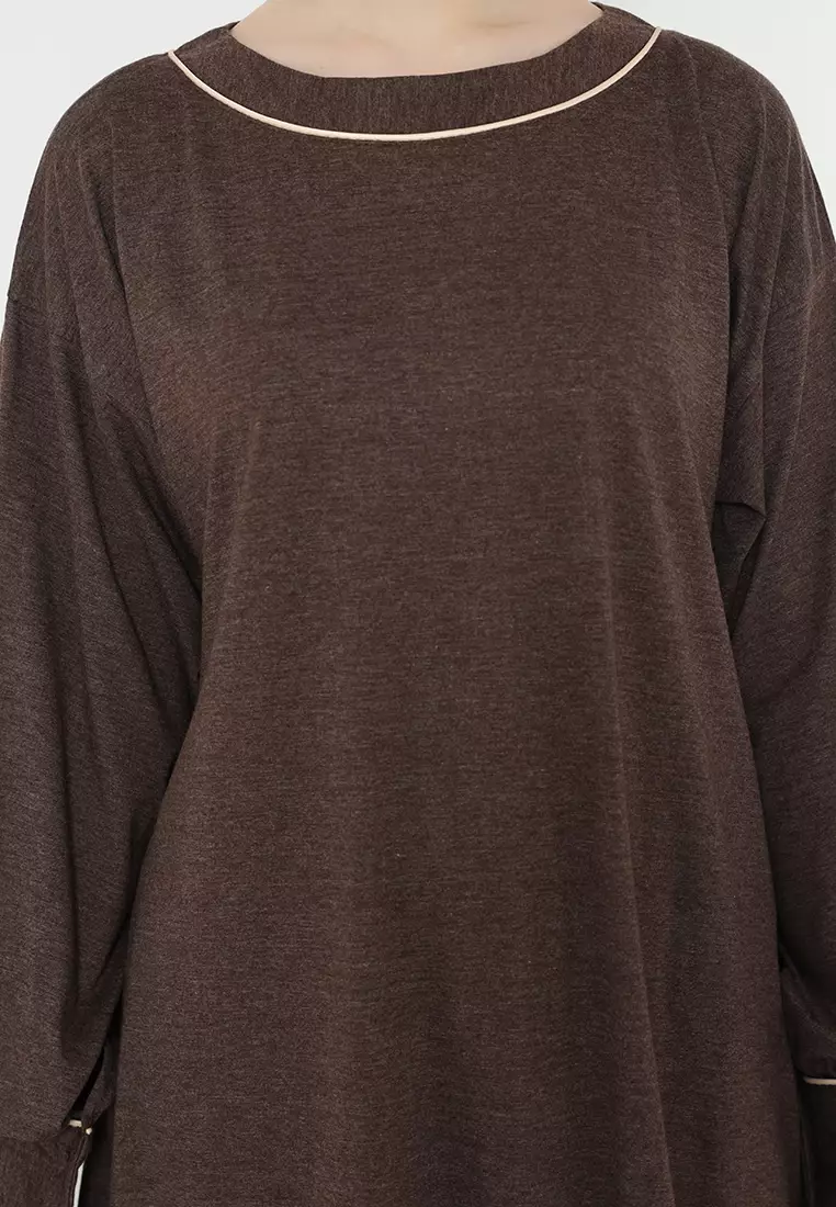 Qamaria Midi Dress Brown