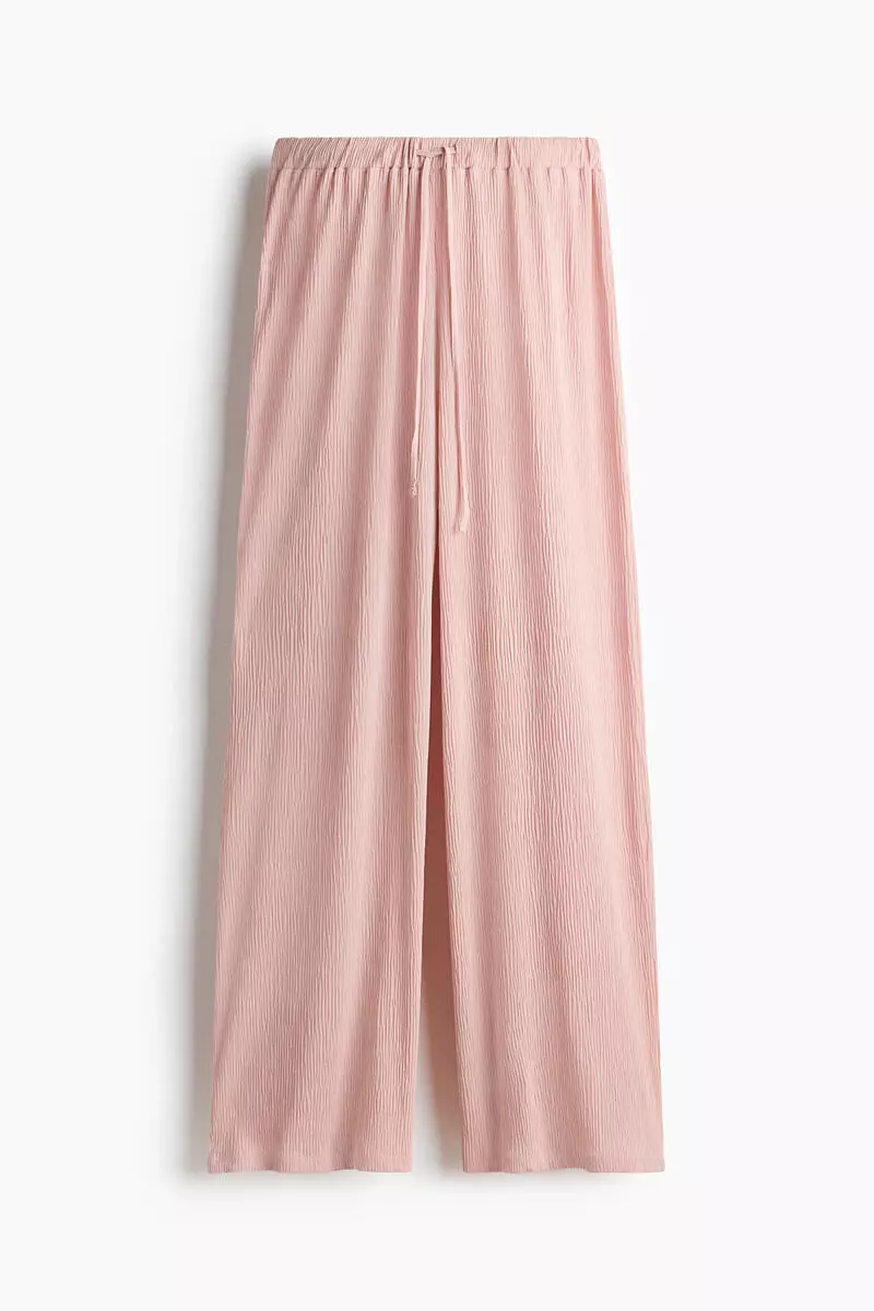 Crinkled drawstring trousers