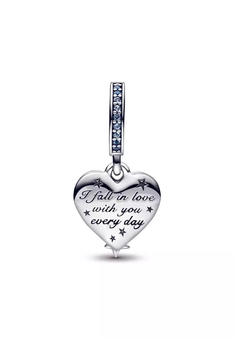 Celestial Shooting Star Heart Double Dangle Charm