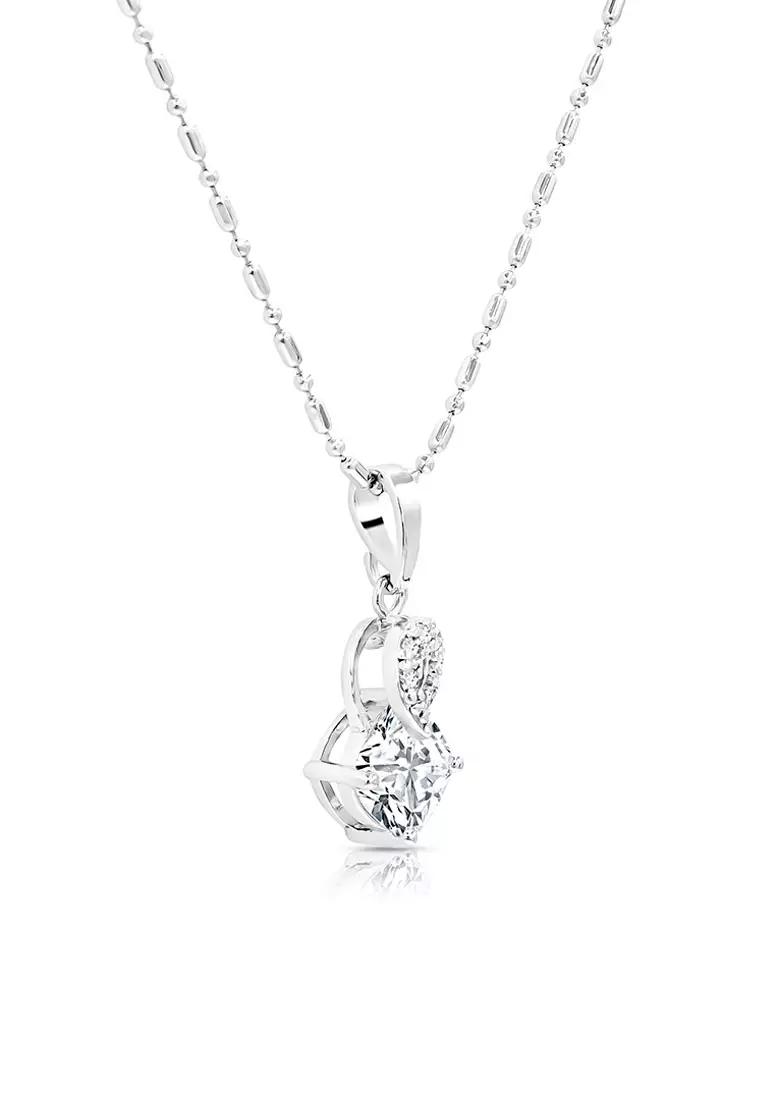 SO SEOUL Callista Twisted Infinite Diamond Simulant Cubic Zirconia Pendant Chain Necklace