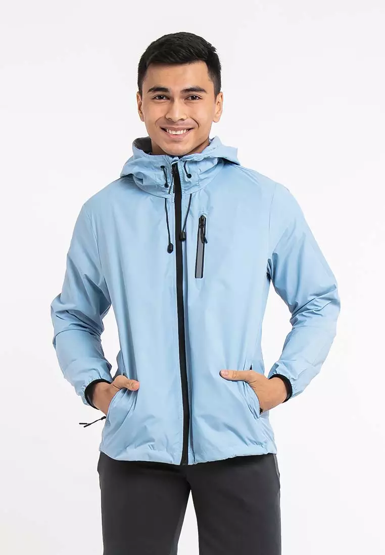 Forest Windbreaker Men Jacket Reflective Jogging Running Waterproof Jacket - Jaket Lelaki - 30361B - 32LtBlue