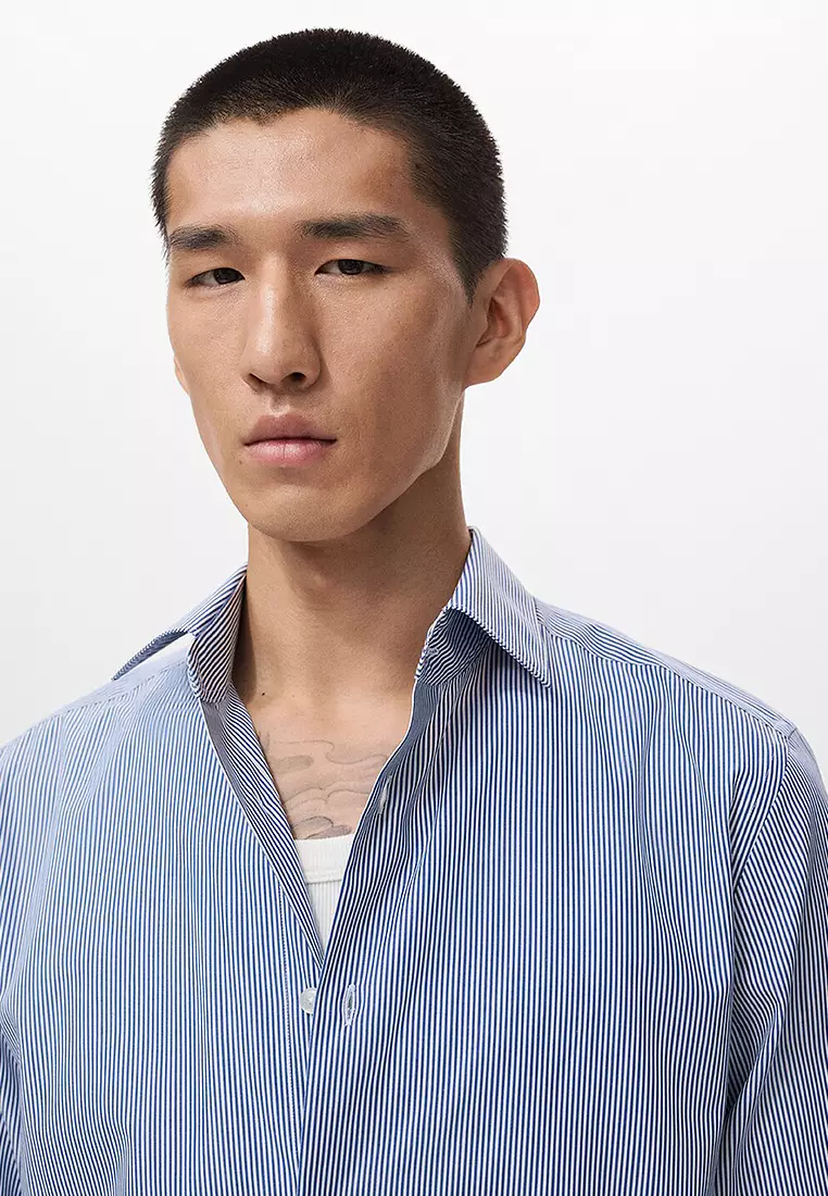 100% Cotton Striped Slim-Fit Shirt