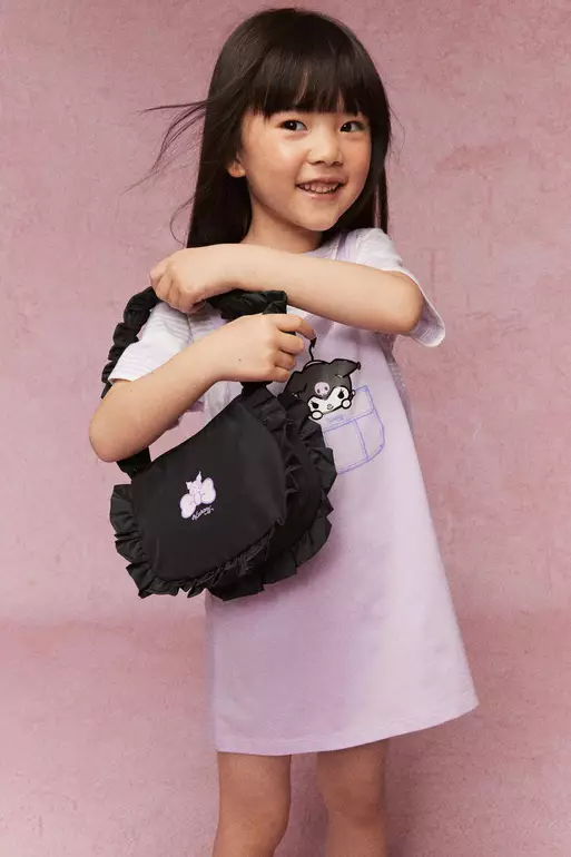 Print-motif shoulder bag