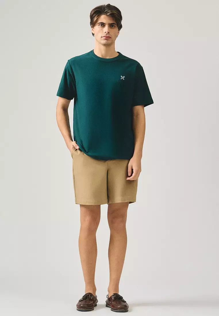 Regular Fit T-Shirt With Neck Binding Finish In Fine Ottoman