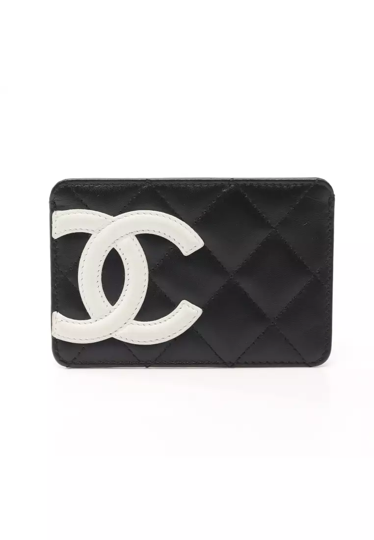 Buy Chanel Pre-loved CHANEL cambon line card case leather black