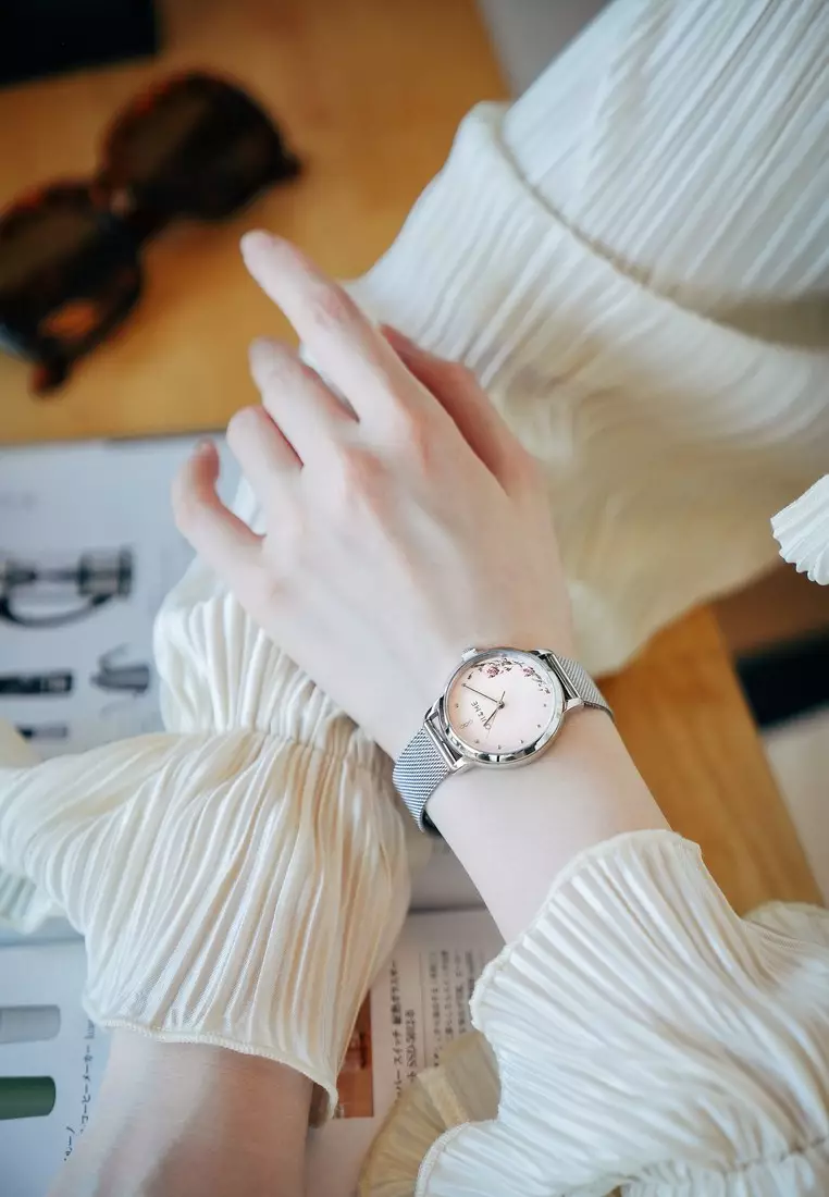 [Sustainable Watch] Oui & Me Fleurette 32mm Women's Metal Band Quartz Watch ME010376