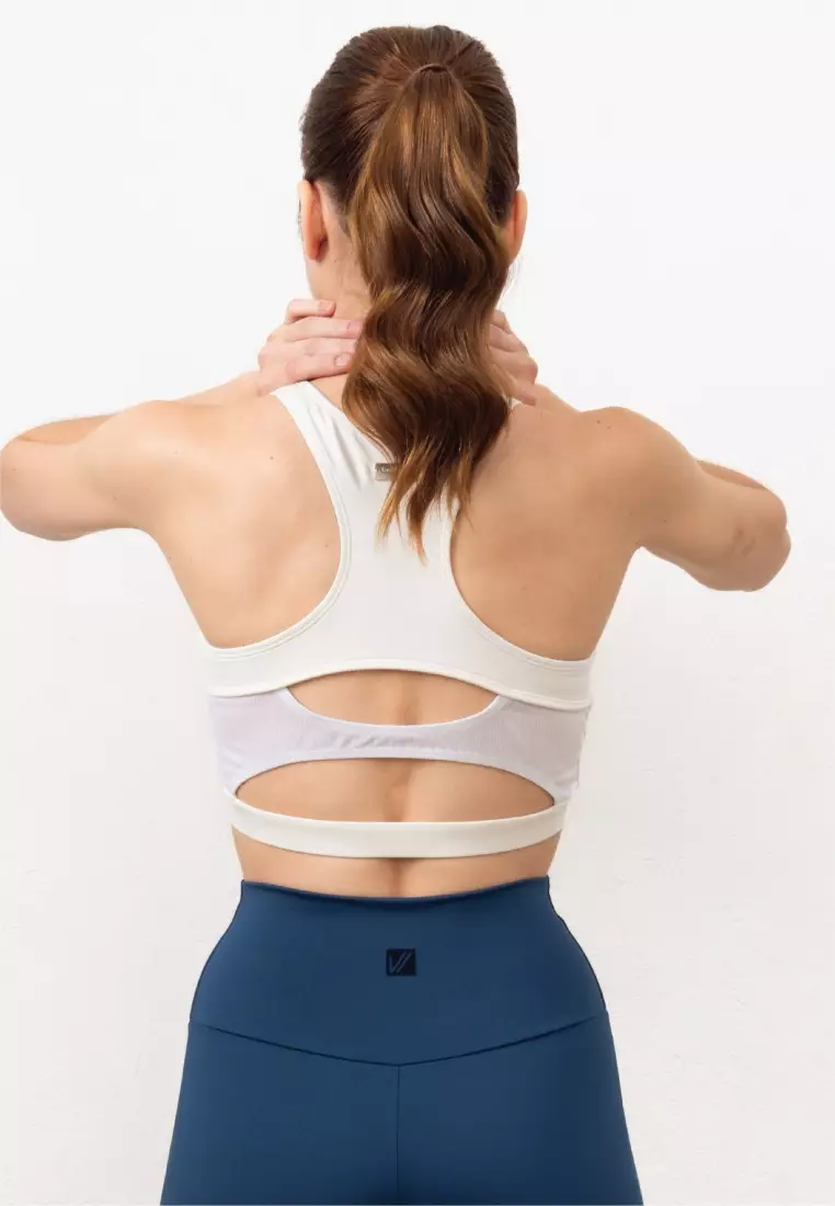 Flex Mesh Sports Bra - Pearl