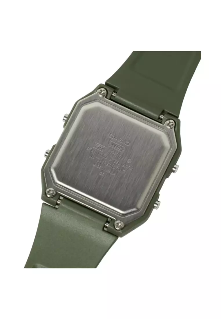 LF-30W-3A Unisex Digital Watch with Green Resin Band