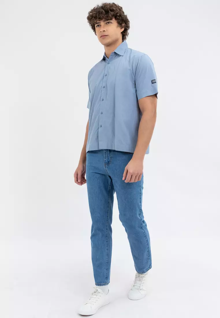 Men's Polo 1 Button Down Powder Blue