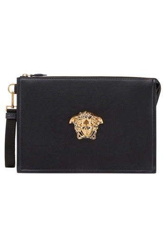 versace black and gold clutch