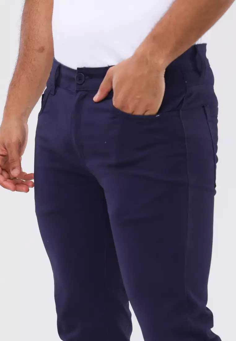 Colored Long Pants Slim Tapered Stretch