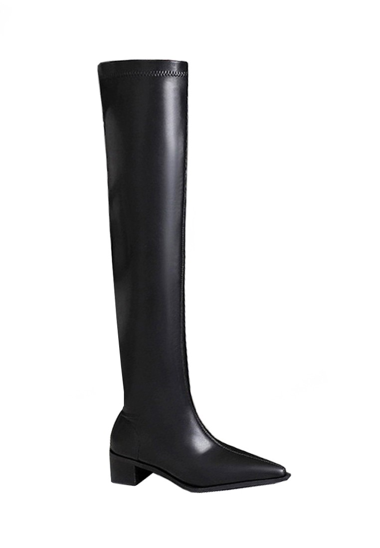 VANSA Slim Over The Knee Stretch Microfiber Leather Boots VSW-B00922