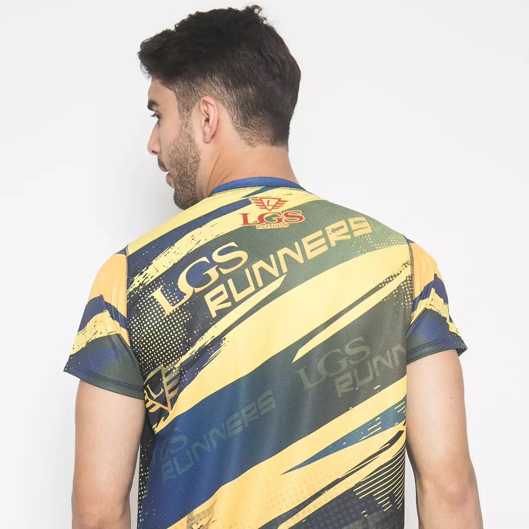 LGS - Kaos Casual - Kaos Olahraga - LGS Sport - Kombinasi Warna - Regular Fit - Kuning/Biru - CTS.222.M3000.01.C