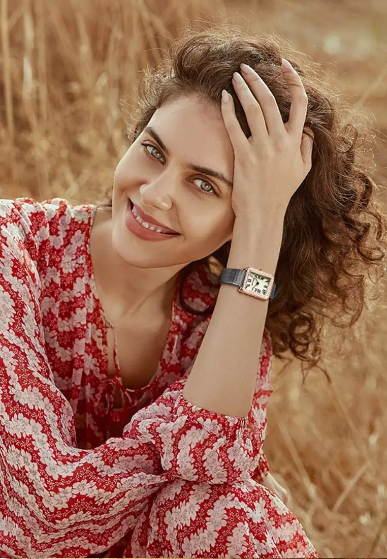 Zalora Exclusive - Ladies IP Rose Gold and Stainless Steel Quartz Watch, 23mm Watch Case Height, Back Leather Strap