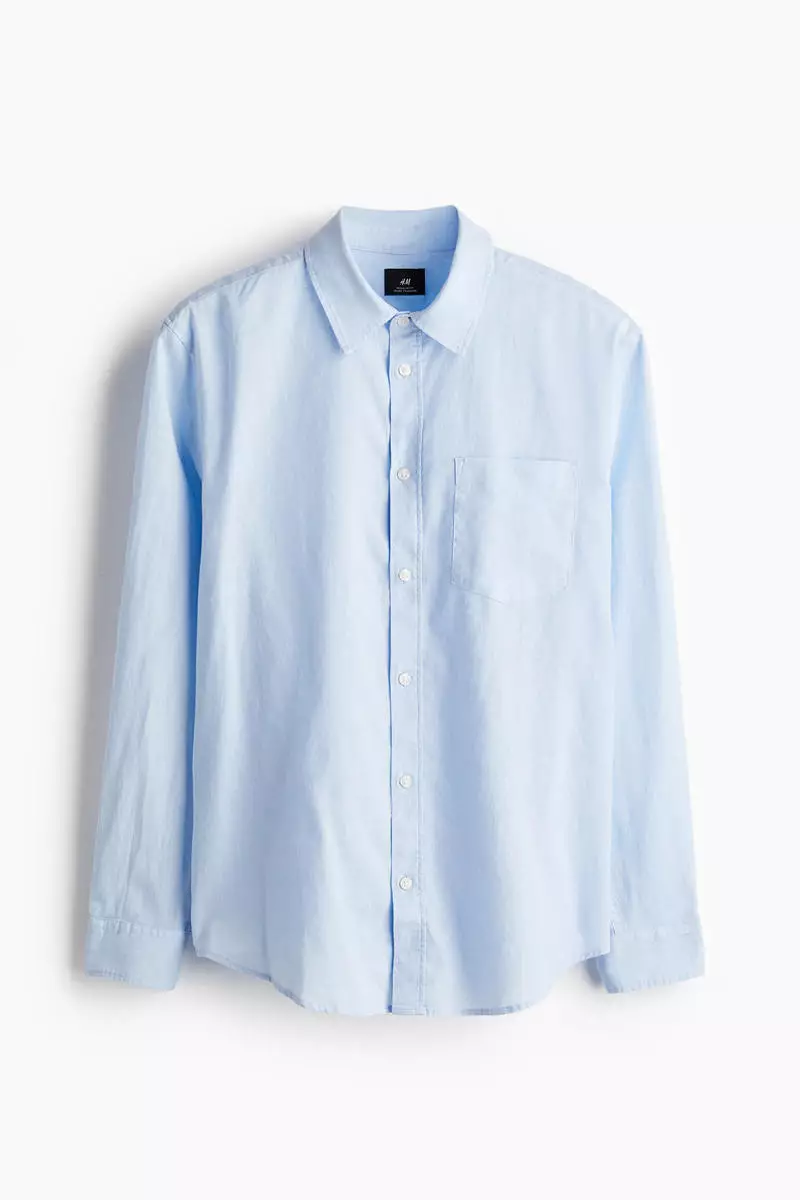 Regular Fit Linen-blend shirt