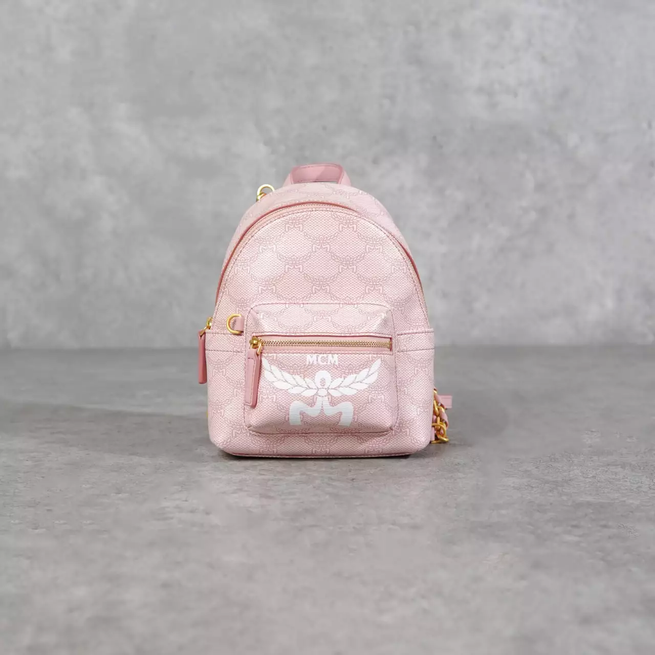 Tas MCM VISETOS WHITE PINK BEBEBOO BACKPACK 100% ORIGINAL