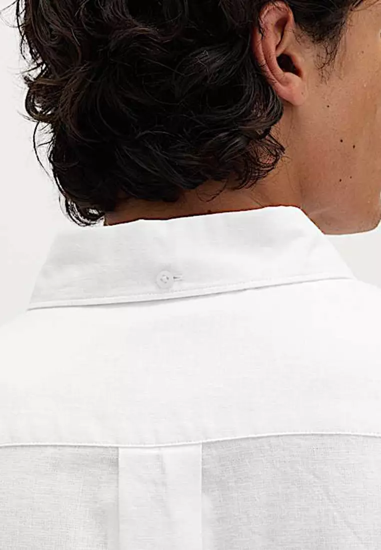 Regular Fit Cotton Linen Blend Shirt