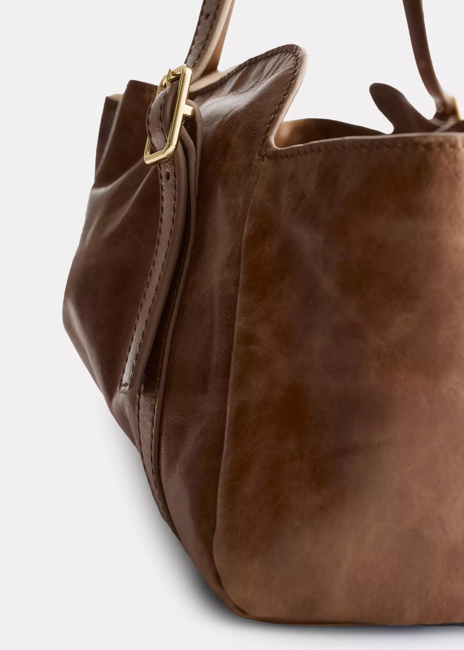 Low-Profile Leather Shoulder Bag