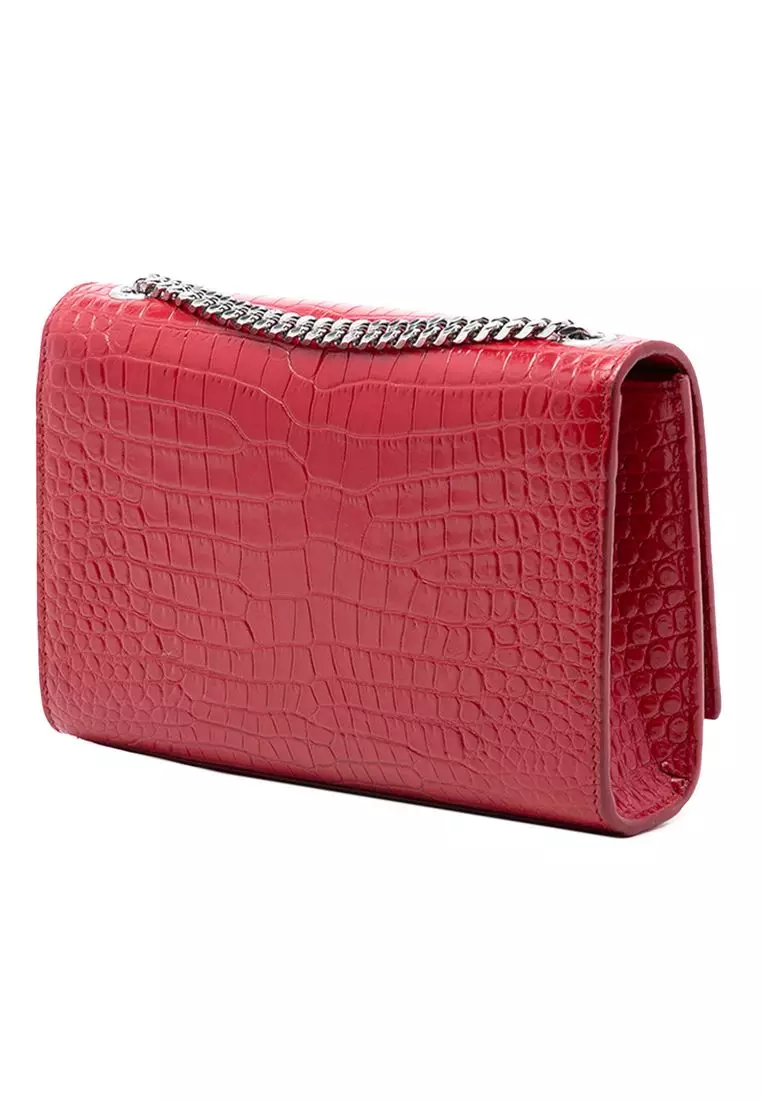 Pre-Loved Saint Laurent Small Embossed Leather Kate Tassel Crossbody