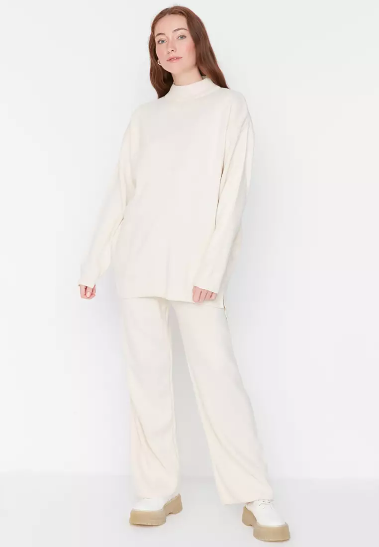 Mock Neck Knitwear Set