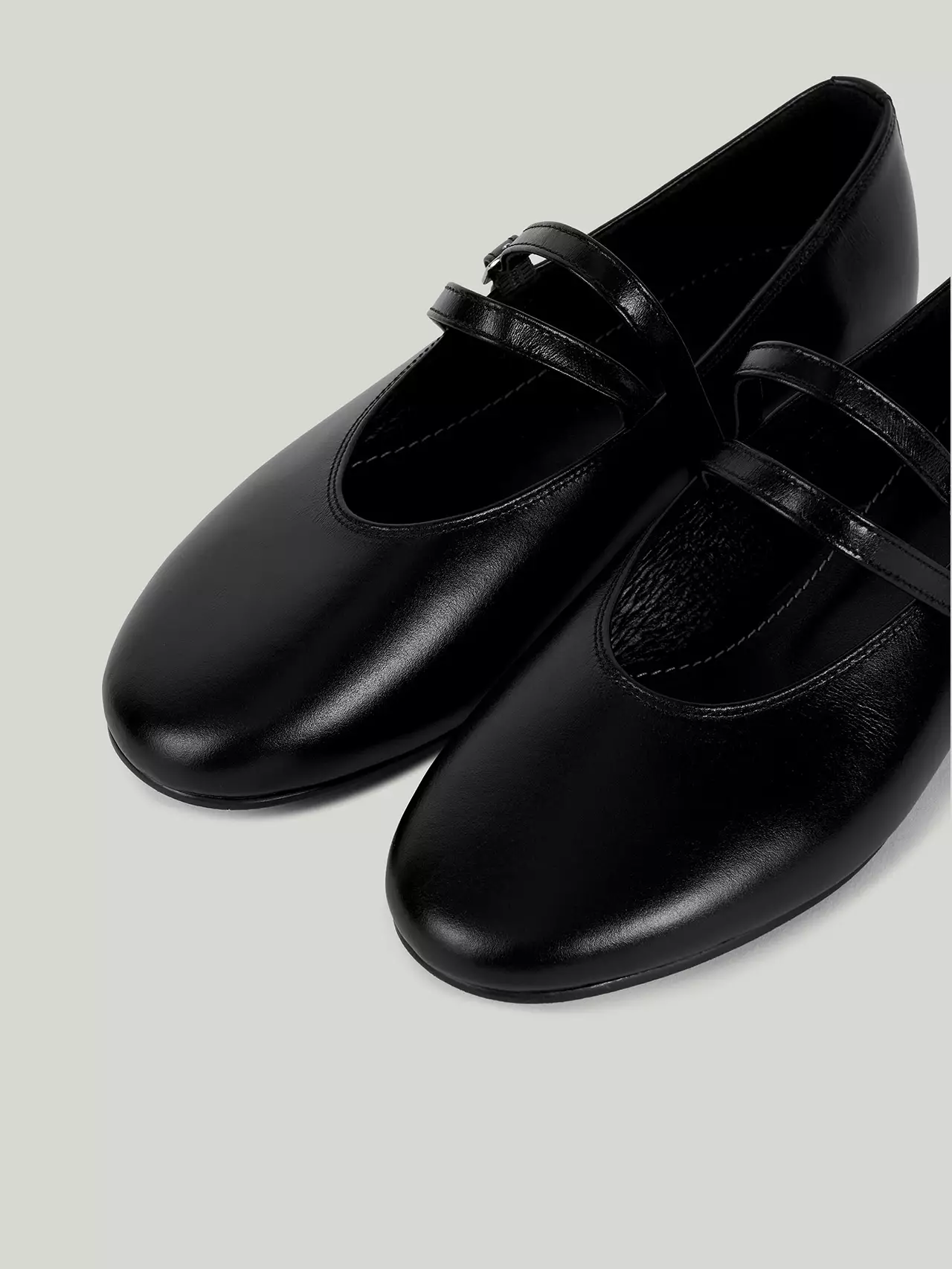 DOUBLE STRAP FLATS soft black
