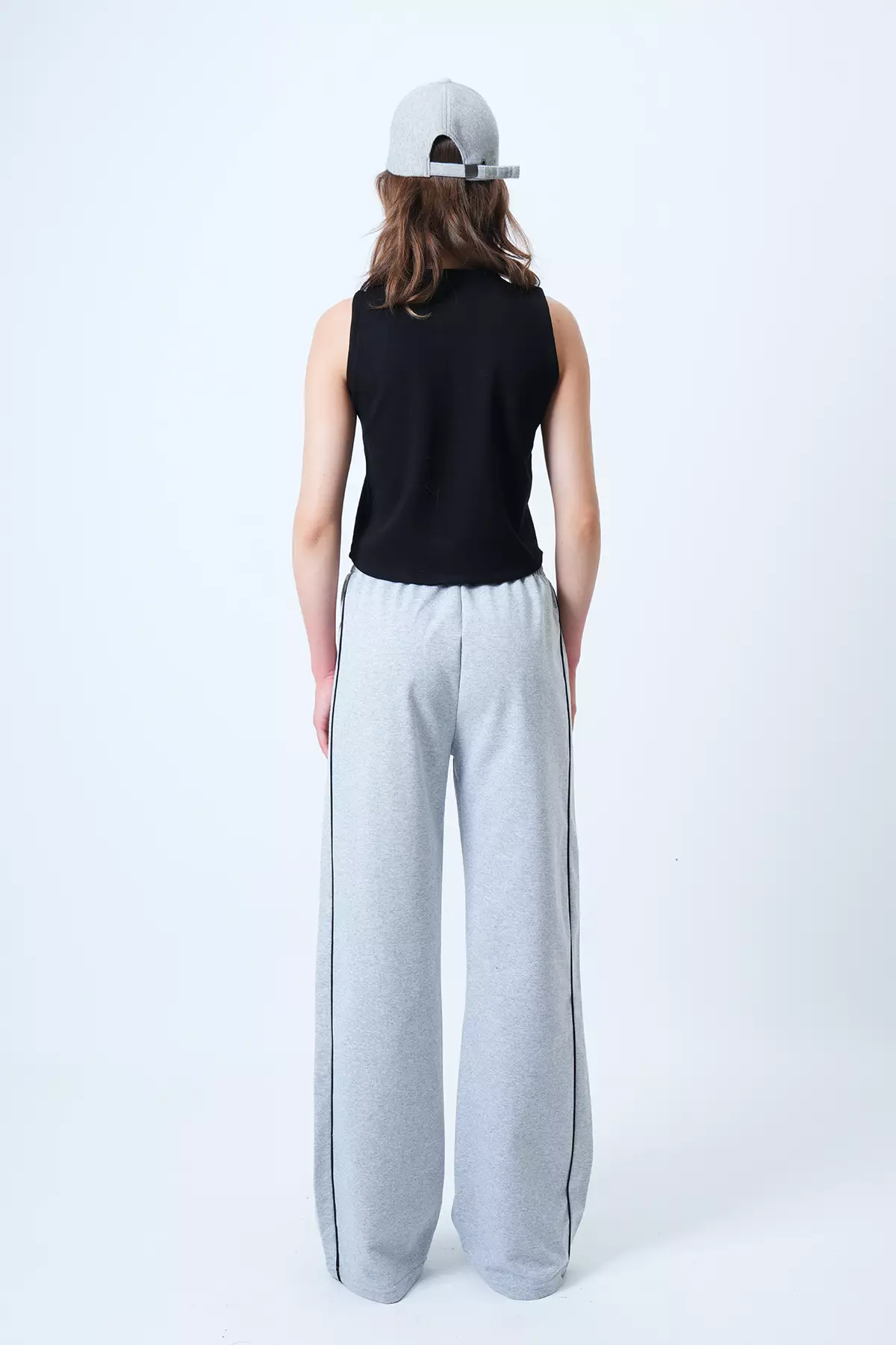 Women'S Grimelange Wide Leg Track Pants With Piping Detail And Elastic Waist Alc-X14611
