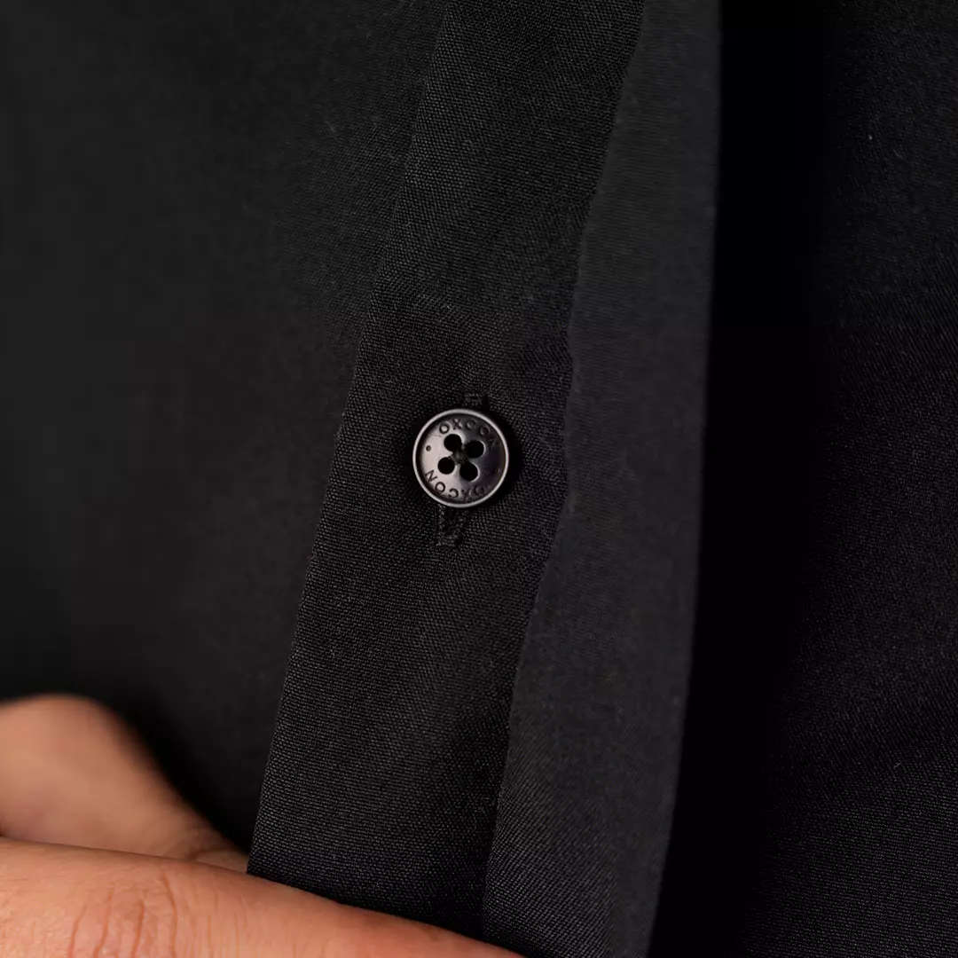 Kemeja Tangan Panjang Koko Collarless Nizam Bordir Ethnic Black-Gold