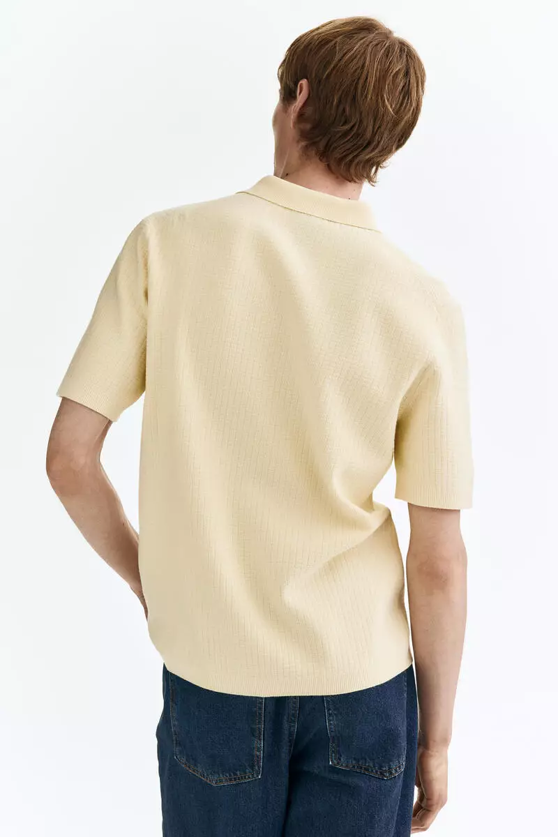 Regular Fit Textured-knit polo shirt