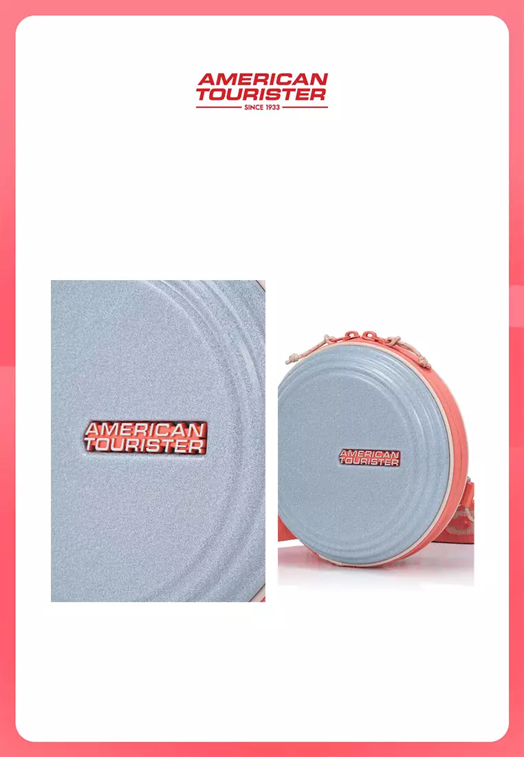 American Tourister Rollio U Mini Crossbody Bag - Silver Glitter/Salmon