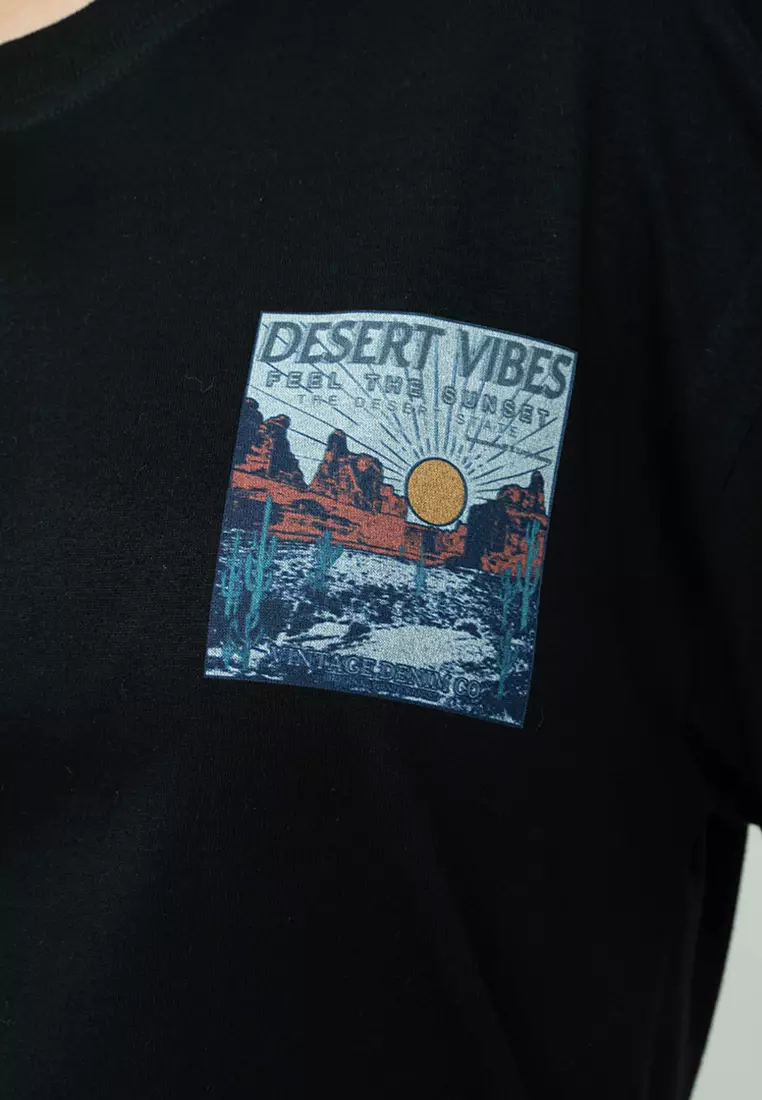 Kaos cotton combed lengan panjang wanita hitam houseofcuff desert