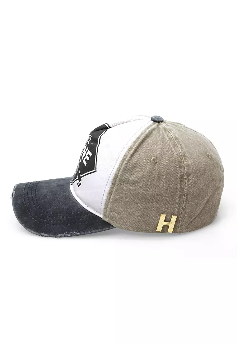 Jahari Topi Baseball Pria Wanita Vintage Design Resizable Strap Casual Cap Material Cotton ORIGINAL - Khaki Black