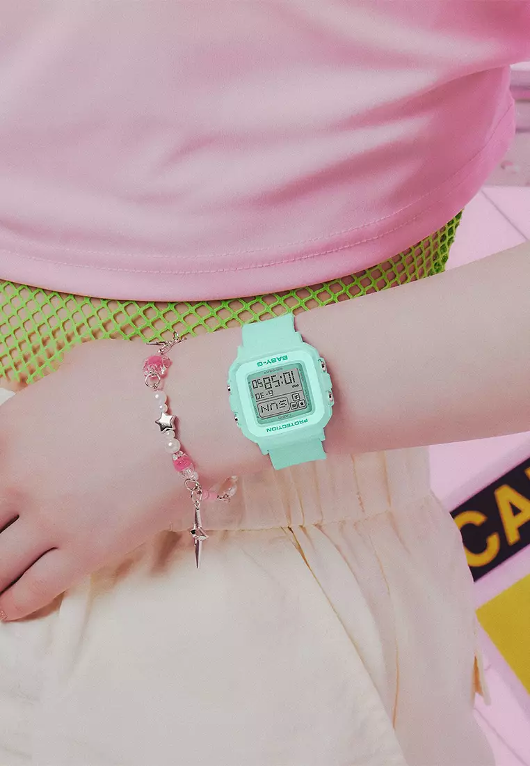 Casio Baby-G Jam Tangan Digital Wanita - Light Green - Resin Strap - BGD-10-3D