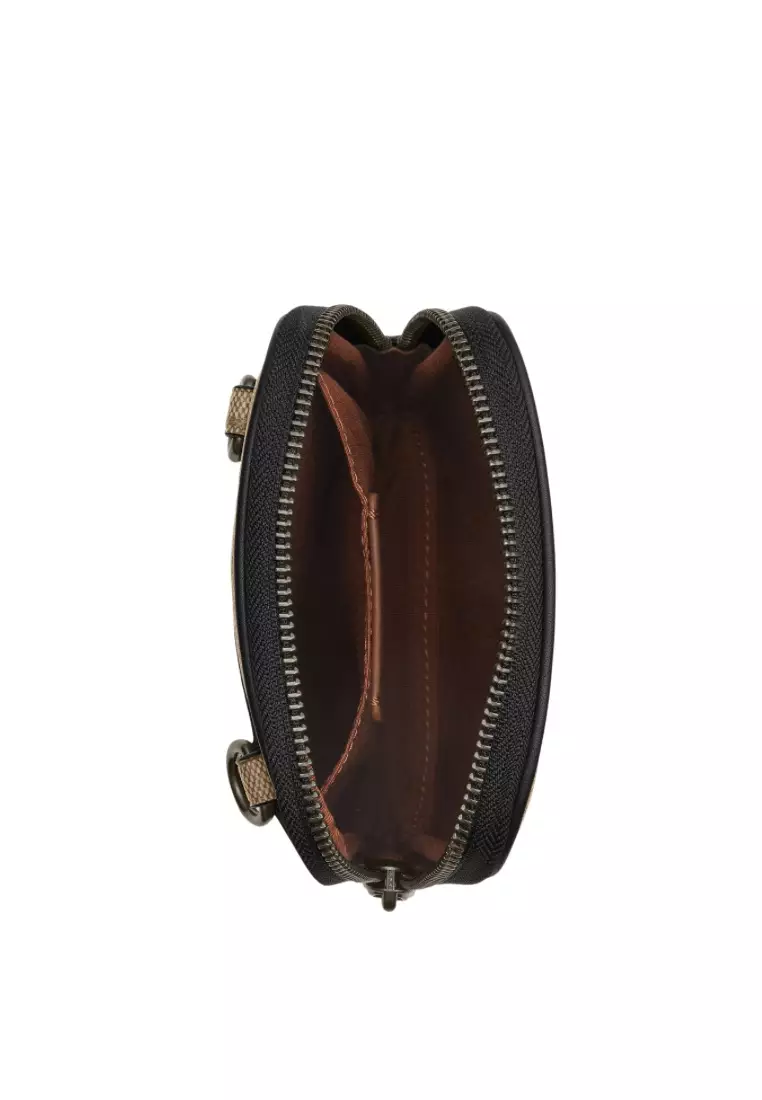 Aden Crossbody In Signature Canvas Gunmetal Khaki