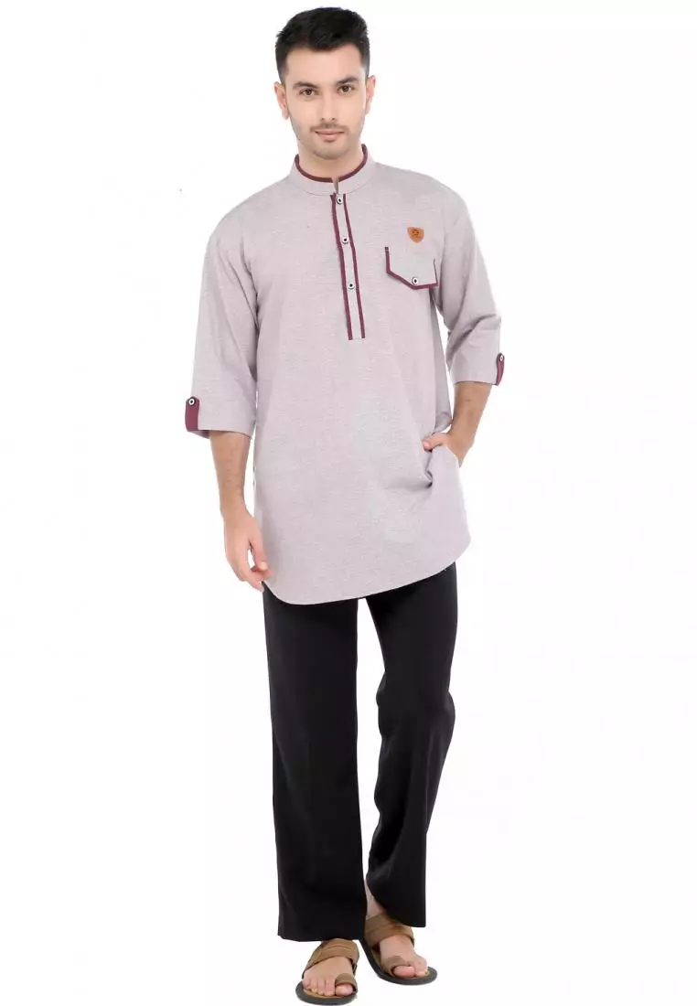 Baju Koko Gamis Muslim Pria Arfan - Pink