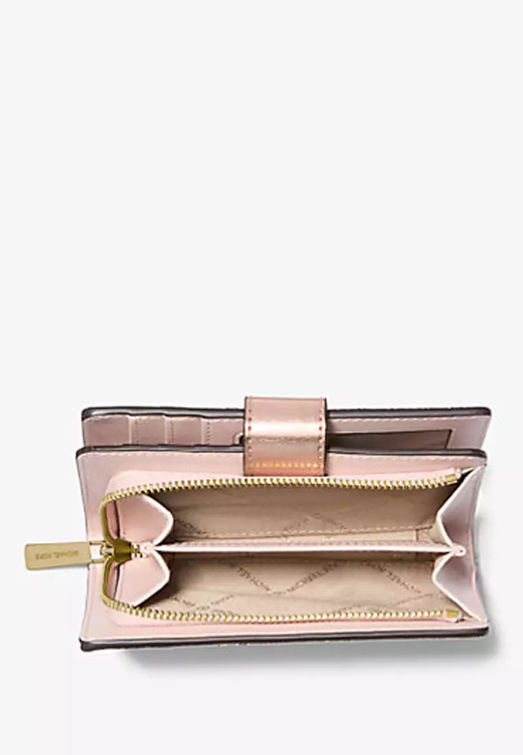 Jet Set Medium Metallic Logo Wallet