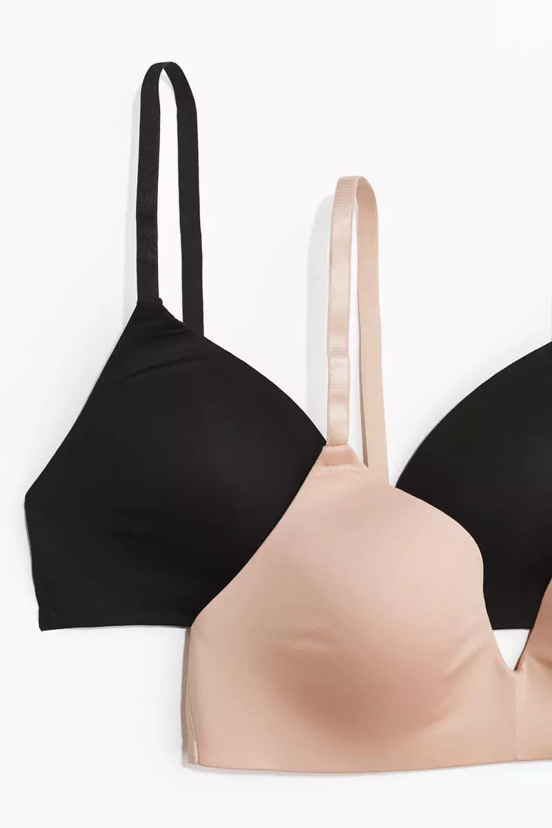 2-pack microfibre non-wired bras