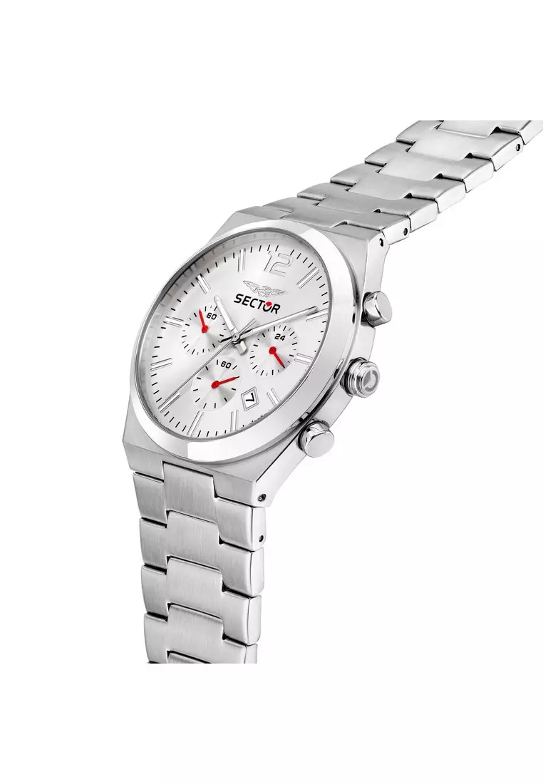 【2 Years Warranty】Sector C300 Silver 42mm Men's Quartz Watch with Steel Strap R3273301004