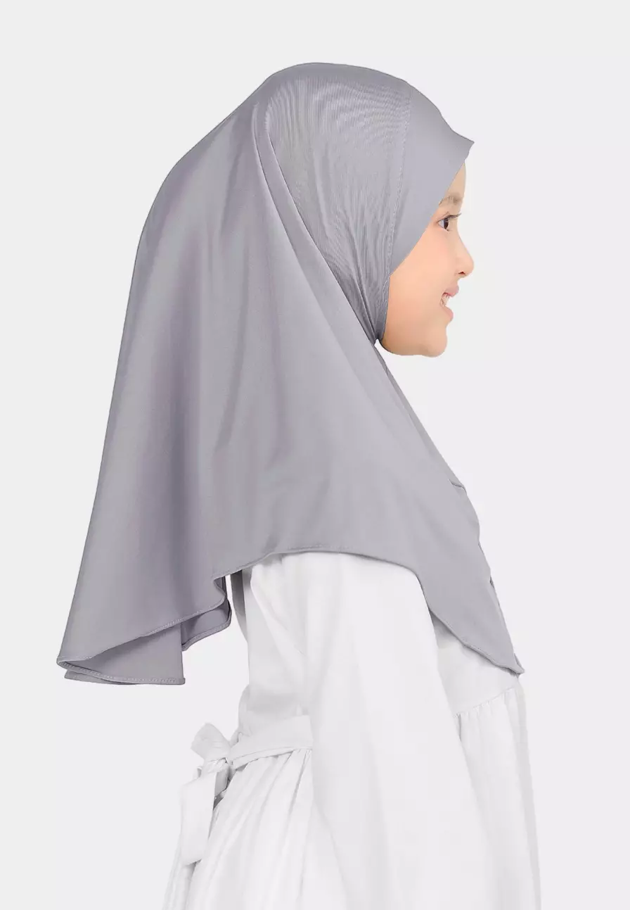 Cotton Bee - Atiyah Bergo Anak | Hijab Instan Anak - Purple Heater - S