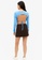 Monki blue Long Sleeved Crop Top With Cut Out Back E08E8AA6F00C9DGS_2