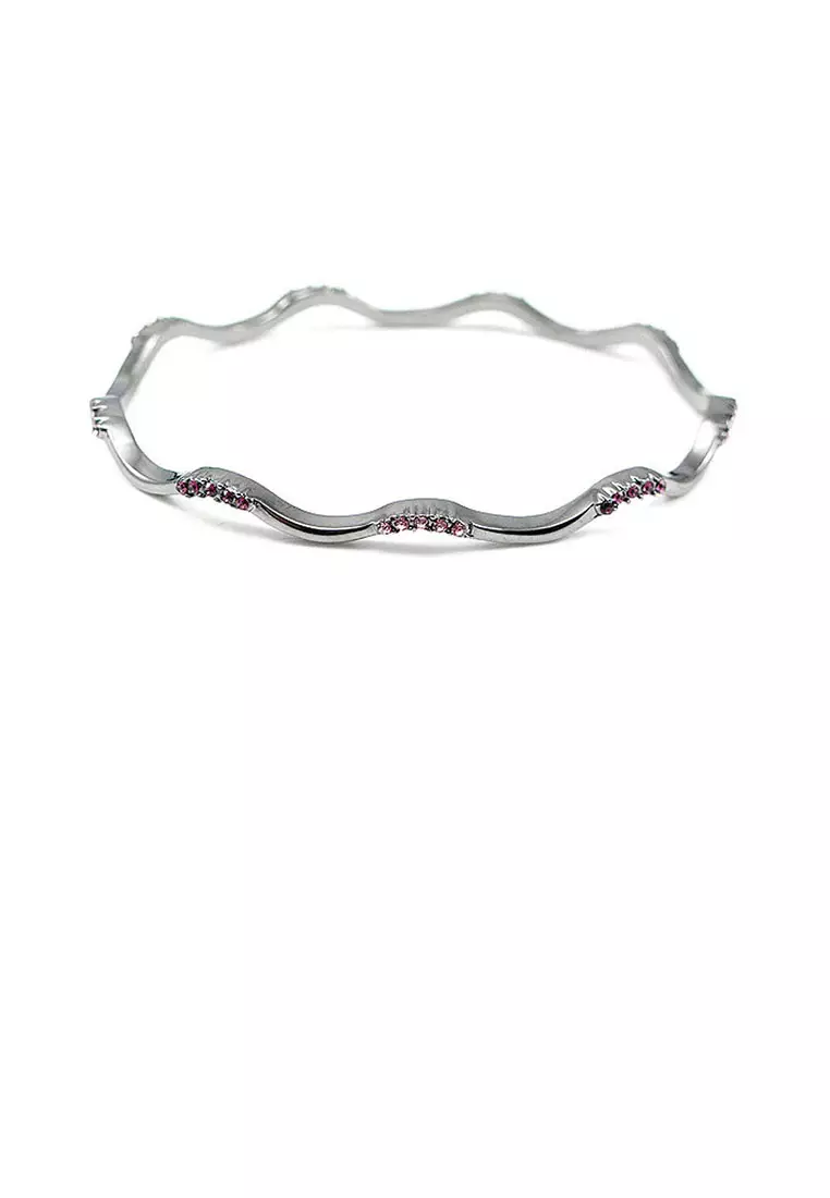 Elegant Bangle with Purple Austrian Element Crystal