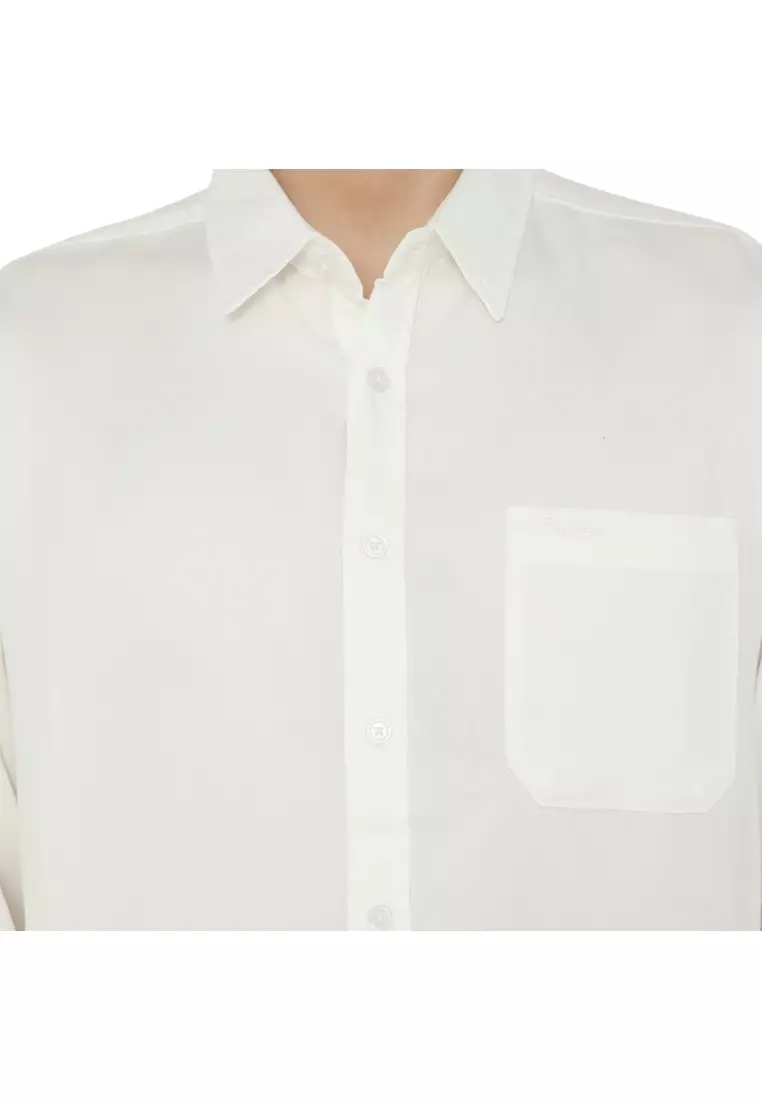 POLICE Kemeja Polos Cotton Regular Fit Lengan Panjang Pria