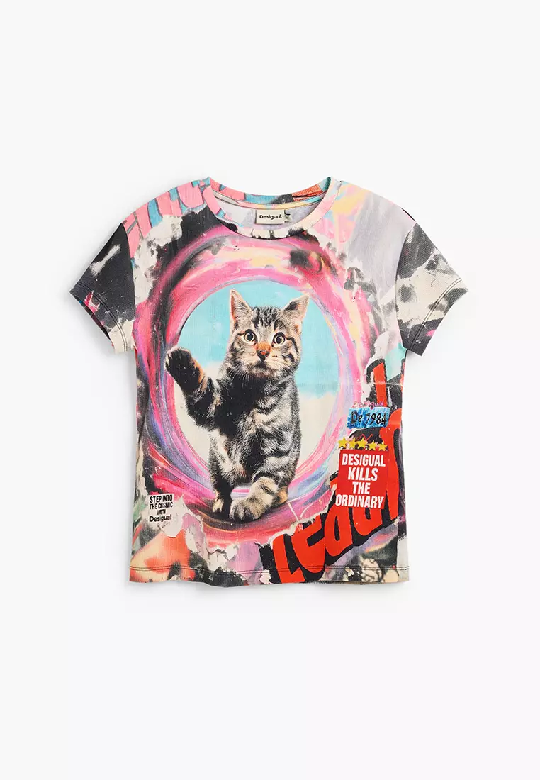 PRINTED CAT T-SHIRT