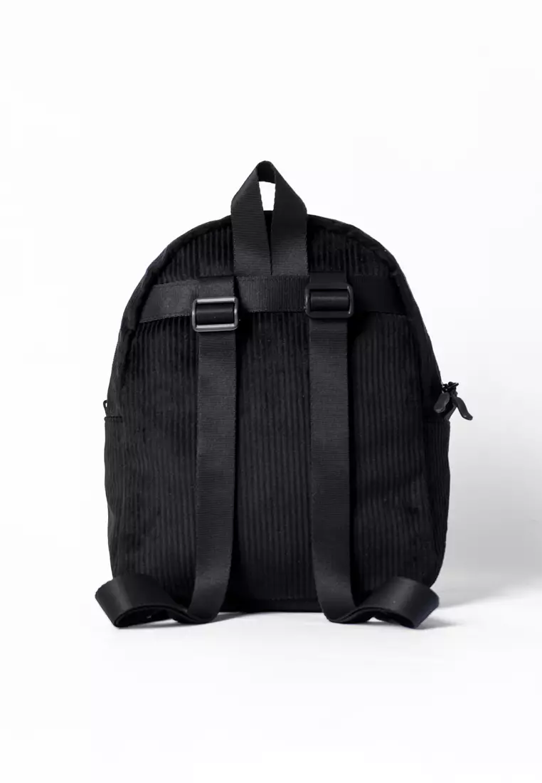 Tas Ransel Wanita Bahan Corduroy Penutup Resleting Celine Series Hitam