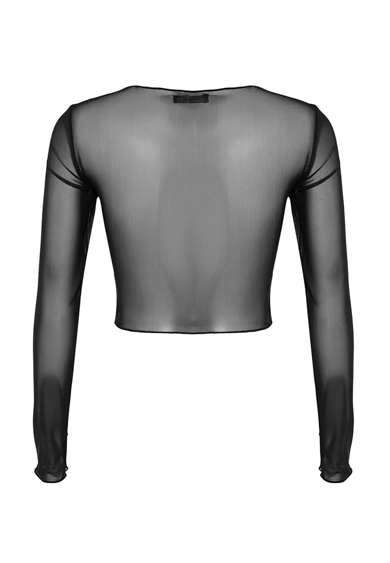 Buy Trendyol Long Sleeves Sheer Top 2024 Online | ZALORA