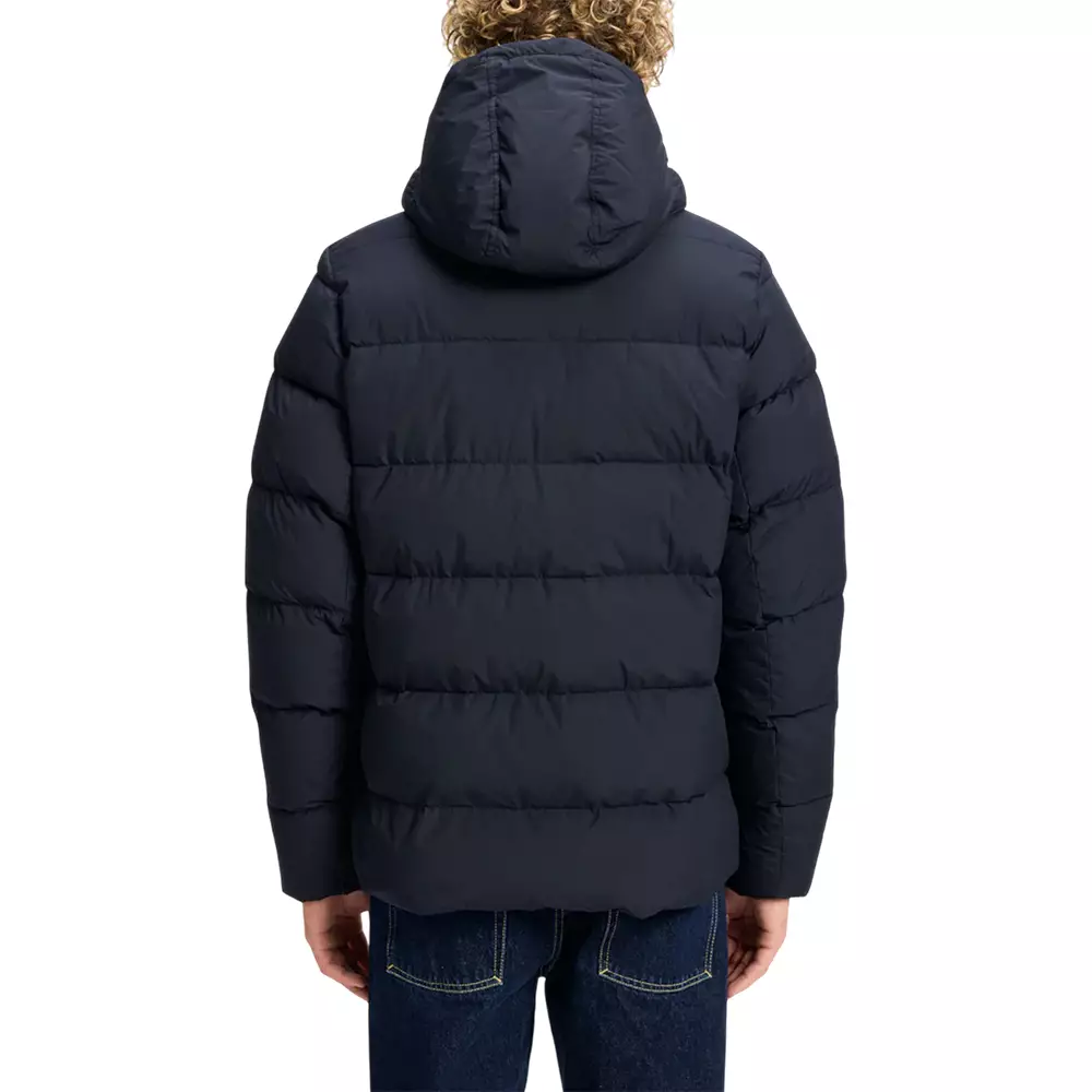 Spoutnic Down Jacket With Removable Hood Men Dark Blue