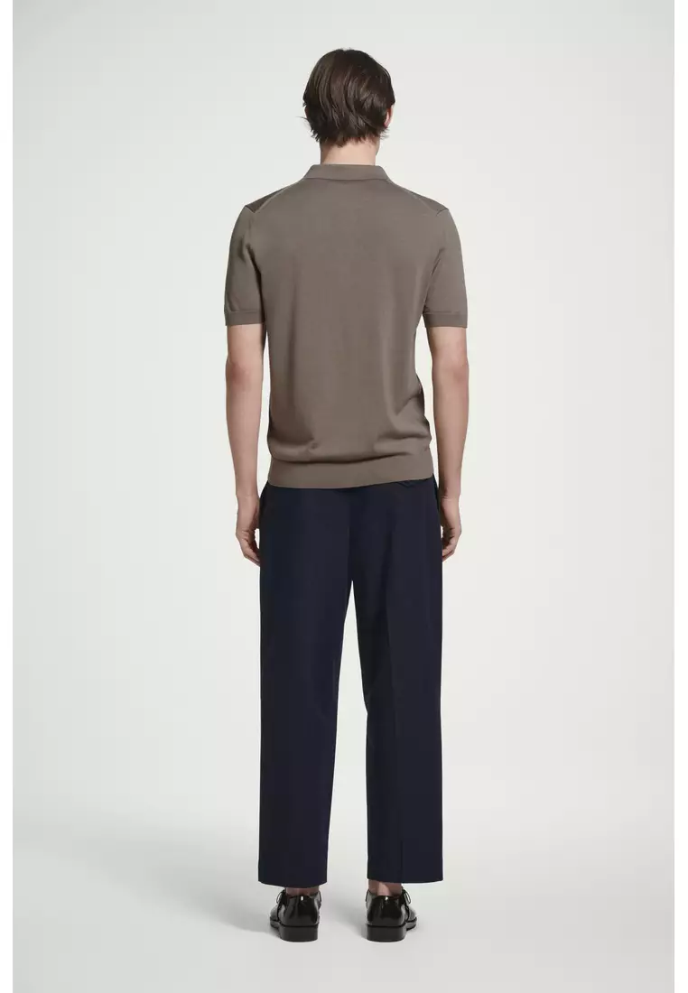 SLIM KNITTED SILK POLO SHIRT