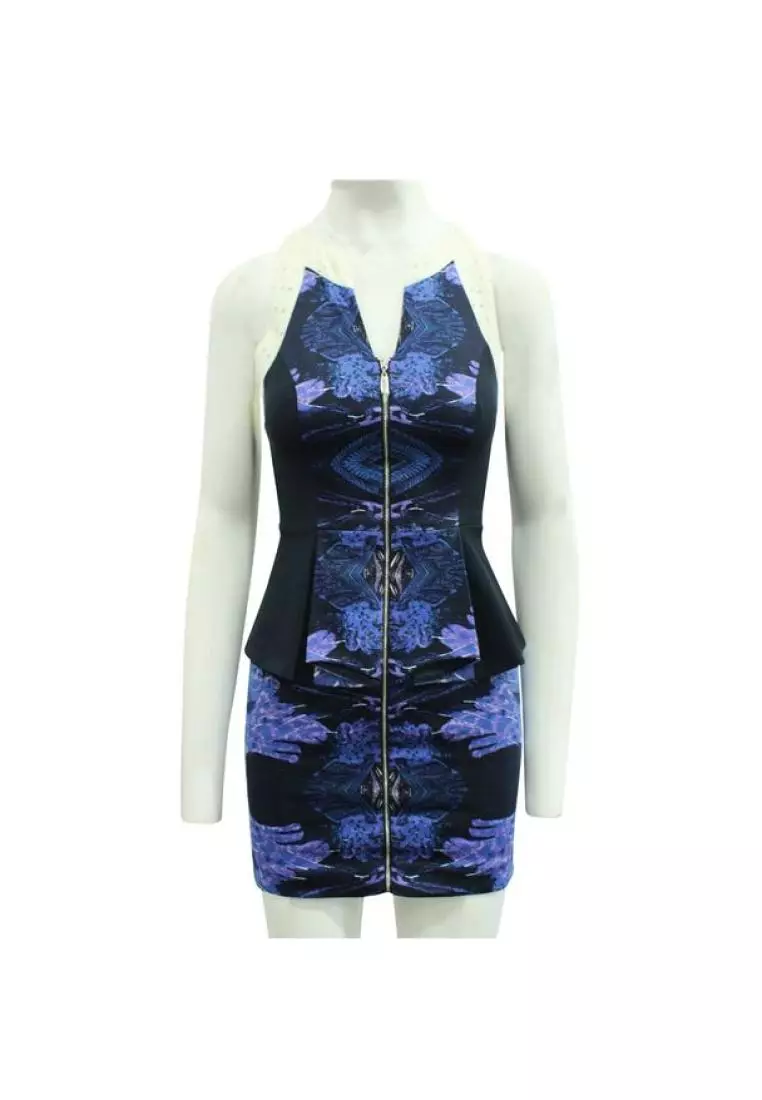 Black halo deals blue dress