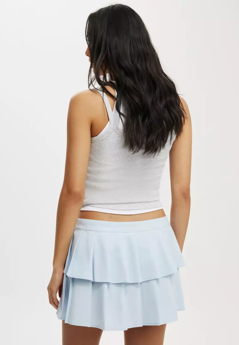 Double Pleated Mini Skirt